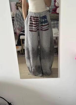 Usa sweatpants y2k (серые мешковатые спортивные штаны)