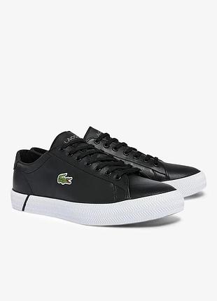 Чоловічі шкіряні кеди lacoste, чорні, розмір us 9 eu 42, устілка 27 см