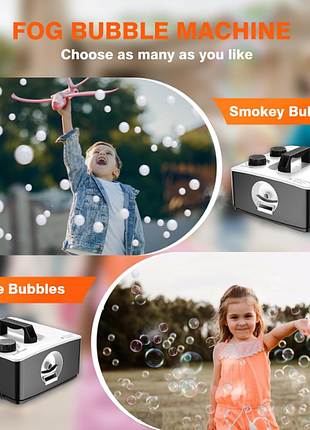 Генератор бульбашок та димних бульбашок, 2 в 1, fog bubble machine, пультом, 400w 6