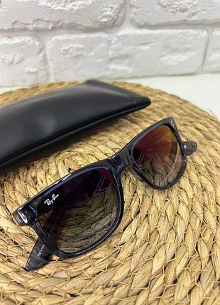 Солнцезащитные очки ray-ban, темная оправа, коричневые линзы, с чехлом