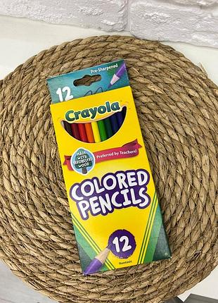 Карандаши цветные crayola colored pencils, 12 цветов, предварительно заточенные