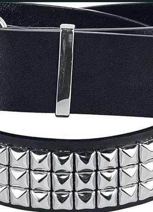 Ремень с шипами металический studded belt y2k чорний ремінь з шипами