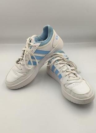 Шкіряні кросівки adidas hoops 3.0 white / clear blue (оригінал) — розмір 39.5 (25 см)