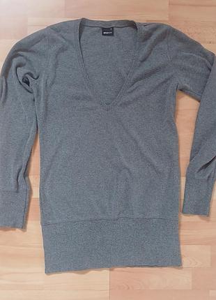 Свитер удлиненный худи gina tricot m