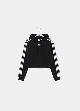 Фірмове чорне худі adidas originals з лампасами / ідеальний стан / розмір s