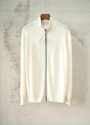 Чоловічий брендовий кардиган на замку , білий , розміри m, l, xl, 2xl, 3xl