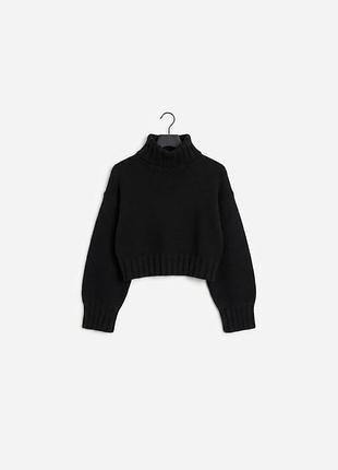 Стильний укорочений светр з високим коміром h&m / ідеальний стан / розмір s