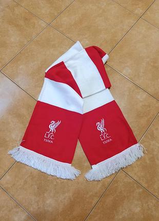 Червоно-білий футбольний шарф футбольного клубу ліверпуль (liverpool fc)