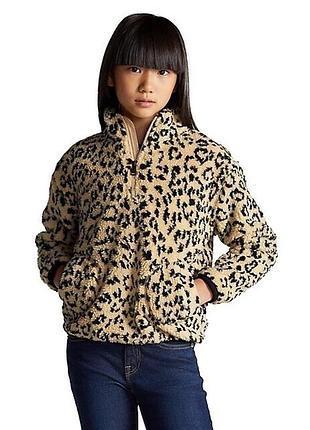 Тепла куртка шерпа для дівчинки 8-10 років  140см леопард polo ralph lauren