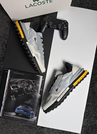 Чоловічі демісезонні повсякденні кросівки lacoste elite active premium натуральна шкіра та замша 41-45 сірі
