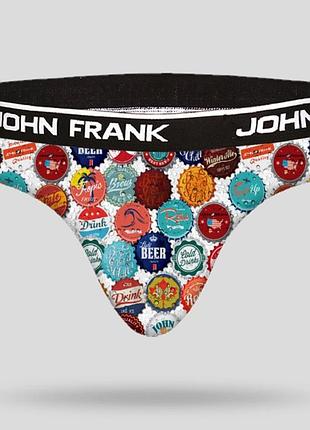 Трусы мужские слипы с принтом разноцветные john frank jfbrief64 / качественное модное нижнее белье для мужчин l
