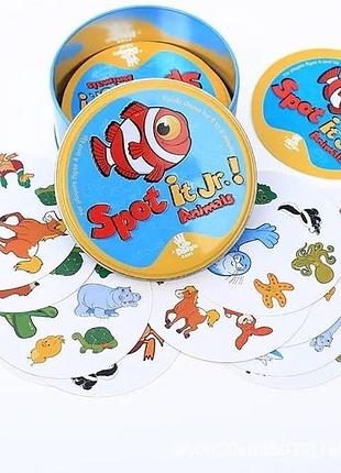 Дитяча настільна гра spot it! jr. animals  доббль тваринки від видавництва blue orange