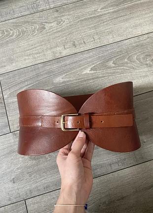 Zara жіночий шкіряний широкий пояс/корсет регульований