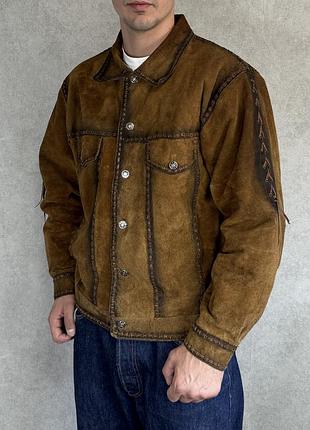 Замшева куртка куртка stars & stripes в стилі western / cowboy / vintage xl-l oversize