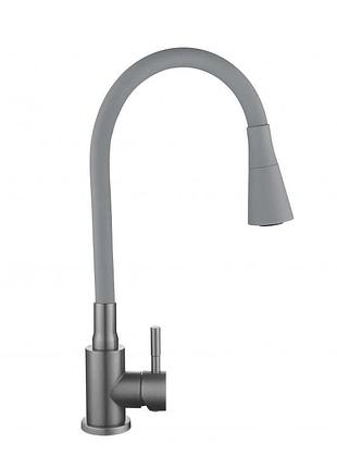 Смеситель для кухни lidz aria 015f31 (k35) с гибким изливом graphite/grey