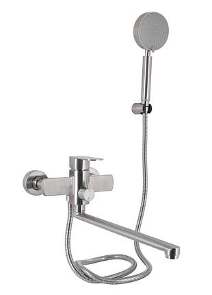 Смеситель для ванны lidz luna 005 (с душевым гарнитуром) (k35) nickel (ldlun005nks46093)