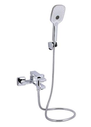 Смеситель для ванны qtap gemini (с душевым гарнитуром) chrome (qtgem259crm45681)