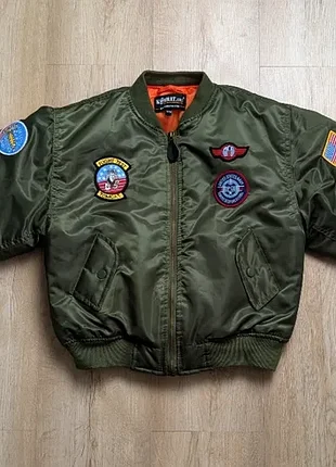Бомбер ma-1 top gun хаки реверсивный 11-12 лет / взрослый xs-s