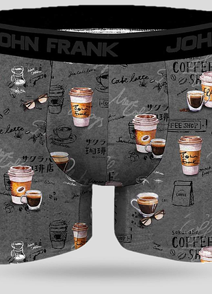 Труси чоловічі сірі з кавою john frank jfbd372-coffee