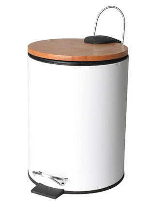 Корзина для мусора yoka vini white bamboo 3л. для ванной комнаты *