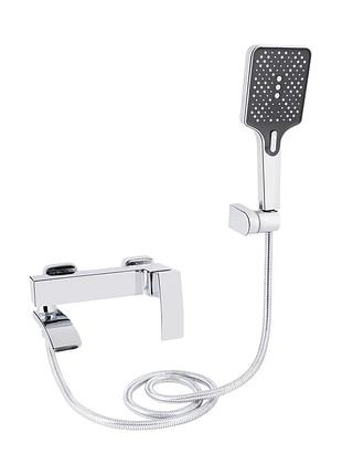 Смеситель для ванны qtap swan cascada с поворотным изливом (с душевым гарнитуром) chrome