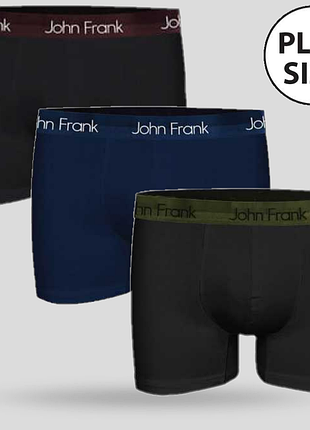 Набор трусов боксеров 3xl/4xl для мужчин john frank jf3bpbpls200 3 шт в подарочной упаковке.
