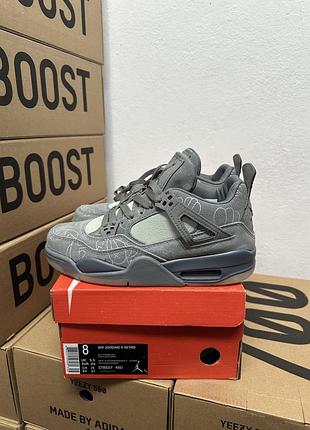 Кроссовки nike jordan 4 x kaws grey / Найк джордан 4 серые 38 39 40 41 42 43