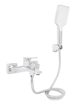 Змішувач для ванни з душовим гарнітуром qtap arvin chrome (qtarv259crm48640)