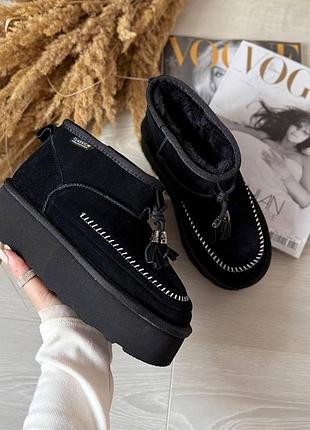Зимові чорні жіночі уги ugg, замшеві класичні уги ugg, теплі повсякденні уги для дівчини 41