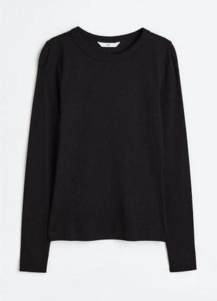 Лонгслів жіночий h&m чорний лонг в рубчик м