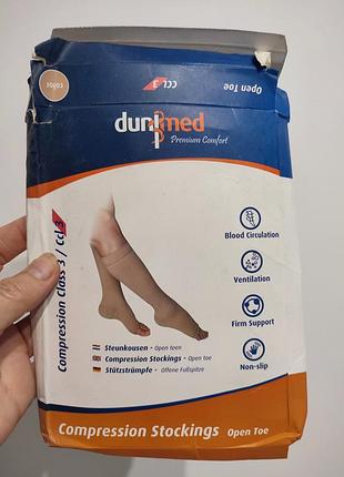 Нові медичні компресійні панчохи dunimed premium comfort (3 клас / ccl 3), розмір l