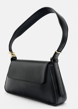 Сумка жіноча багет, zara, чорного кольору