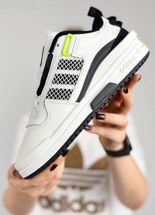 Жіночі кросівки adidas forum mod low white black lime