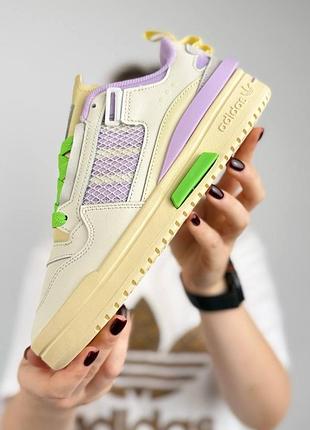 Жіночі кросівки adidas forum mod low cream lilac lime