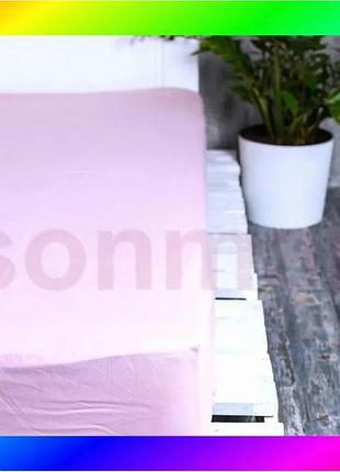 Bs простирадло на резинці best mix ecotton 90х200 см бузкове однотонне для односпальної ліжка підходит bas77/n