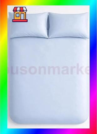 Bs пододеяльник на молнии best mix ecotton евро двуспальный 210х220 см сатин голубой мягкое постельное bas77/n