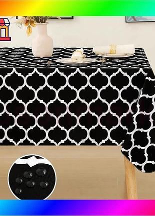 Bs скатерть ecotton duck best mix 170х200 см водоотталкивающая черно-белая для дома и ресторанов пятна bas77/n