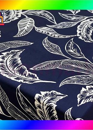 Bs скатерть ecotton duck best mix 170х150 см синяя водоотталкивающая для дома и ресторана грязеотталки bas77/n
