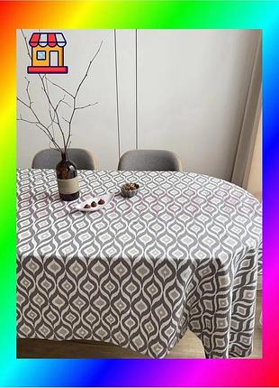 Bs скатерть столовая ecotton best mix duck водоотталкивающая 150х170 см серый абстрактный для кафе и р bas77/n