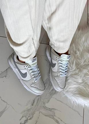 Жіночі кросівки nike dunk low white grey / smb+ 🔗