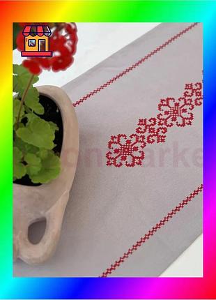 Bs ранер доріжка ecotton best mix водовідштовхувальна сіра для обіднього столу етно-стиль декоративна bas77/n