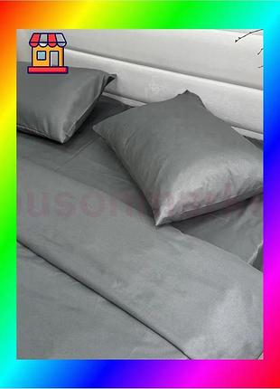Bs комплект постільної білизни best mix ecotton полуторний 150х215 см сірий полісатин для ліжка і сну bas77/n