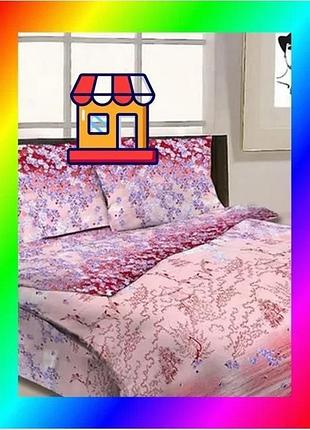 Bs комплект постільної білизни best mix ecotton євро 210х220 см сакура рожева бавовняна постіль для сн bas77/n