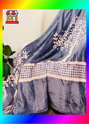 Bs плед ecotton well best mix soft 200х220 см синий микрофибра для двуспальной кровати покрывало для д bas77/n
