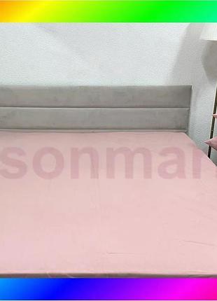Bs простирадло на резинці best mix ecotton 140х200 см бавовняне pink рожеве для полуторного ліжка м'як bas77/n