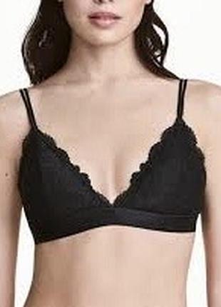 Чорний, мереживний бралет h&m р.м