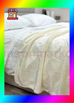 Bs плед ecotton 150х220 best mix см well soft світло-молочний м'який покривало для дому та комфортного bas77/n