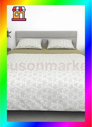 Bs комплект постільної білизни best mix ecotton полуторний 150х215 см сатин зелений м'який набір для с bas77/n