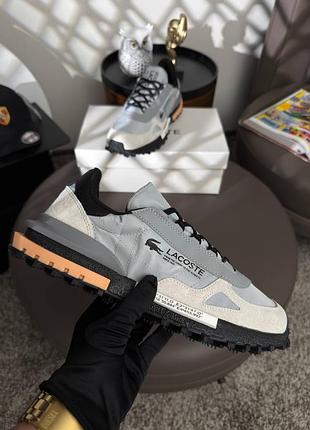 Чоловічі кросівки lacoste elite active light grey black