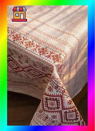 Bs скатерть ecotton 150х180 best mix см хлопчатобумажная белая в этно стиле с вышивкой текстиль для ст bas77/n
